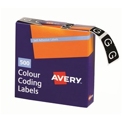 Avery Alphabet Coding Label G Side Tab 25x38mm Dark Green Box Of 500